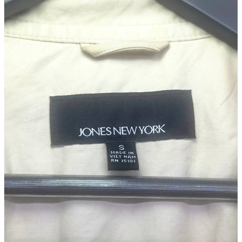 Jones New York Womens Cream Beige Belted Trench Coat Jacket Z17702 Size S